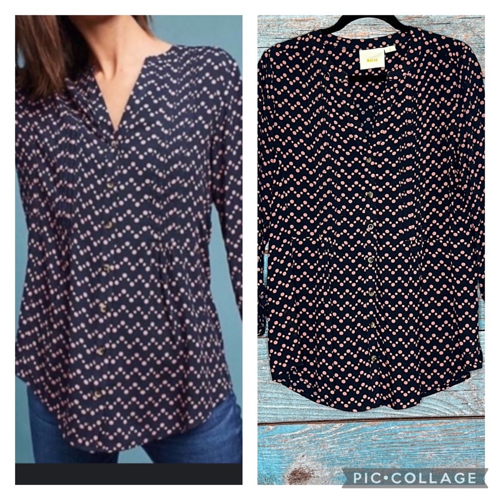 Anthropologie Maeve Button Up Shirt Medium Soft Blue